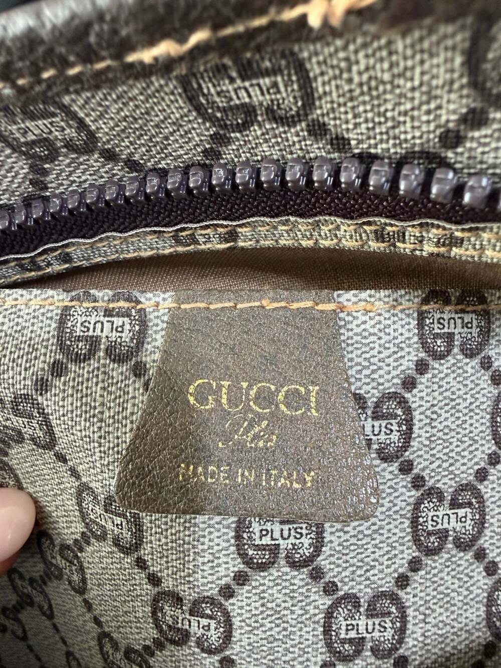 Authentic Vintage Gucci Plus GG Monogram Sherry Line Web Tote Bag - Picture 2 of 11